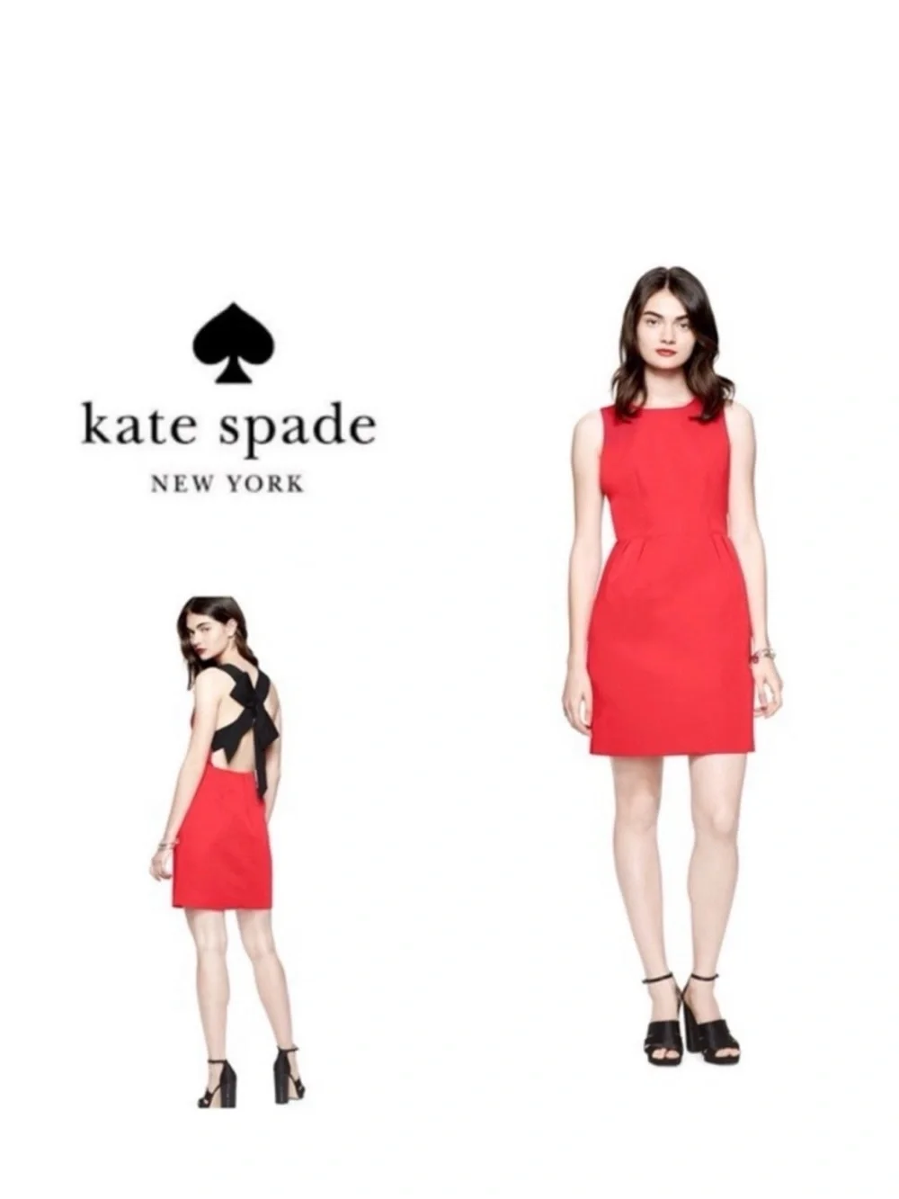 Kate Spade Holiday Party Bow Red Dress Size 12